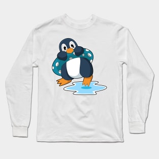 Penguin with Lifebuoy Long Sleeve T-Shirt